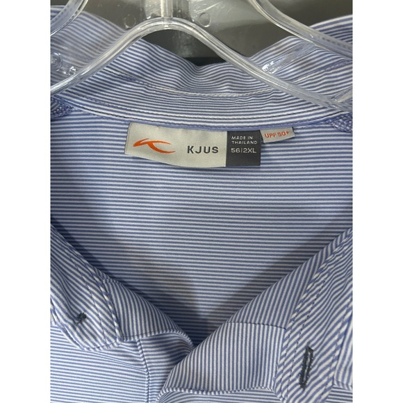 KJUS Golf Polo Shirt UPF 50+ Striped Short‎ Sleeve Athletic Mens 2XL - Picture 3 of 7